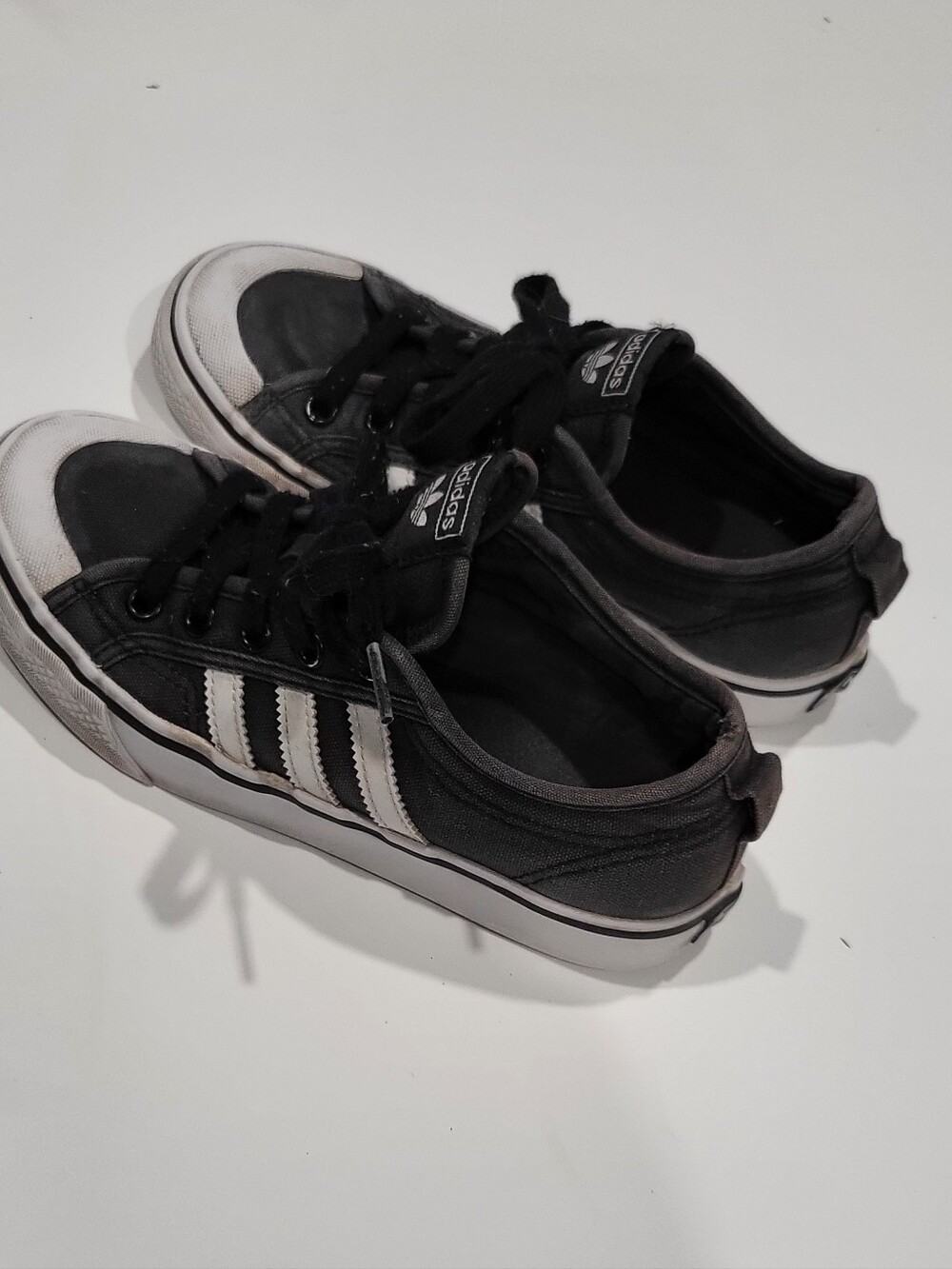 adidas Kids Black and White Low-Top Canvas Sneakers